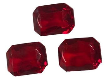 10 x DQ Octagon Glas cabochon 7 x 5mm Ruby, Ophalen of Verzenden, Nieuw, Overige typen