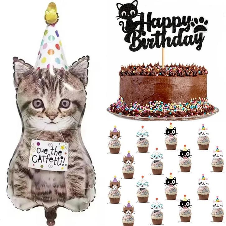 18-delige set Party Cat, Dieren en Toebehoren, Katten-accessoires, Nieuw, Verzenden