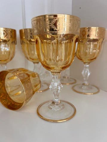 Artemisia - Drinkset (6) - Kristal, goud 24 karaat