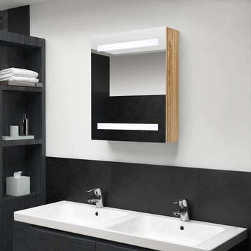 vidaXL Badkamerkast met spiegel en LED 50x14x60 cm, Verzenden, Nieuw