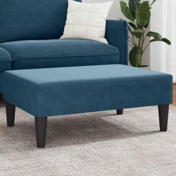 vidaXL Voetenbank 77x55x31 cm fluweel blauw, Huis en Inrichting, Banken | Voetenbanken en Poefen, Verzenden, Nieuw