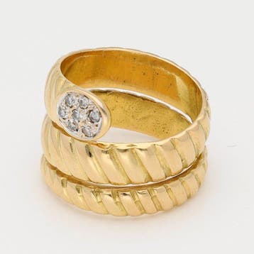 Ring - 18 karaat Geel goud Diamant (Natuurlijk), Nieuw