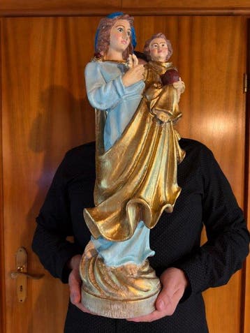 sculptuur, Märchenhafte Madonna mit Kind - 60 cm -