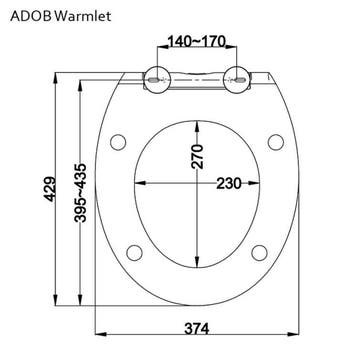 Verwarmde Toiletzitting Maro DItalia ADOB Warmlet Softclose, Ophalen of Verzenden, Nieuw