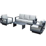 Avellino stoel bank loungeset 4 delig antraciet aluminium, Ophalen of Verzenden, Nieuw, Aluminium