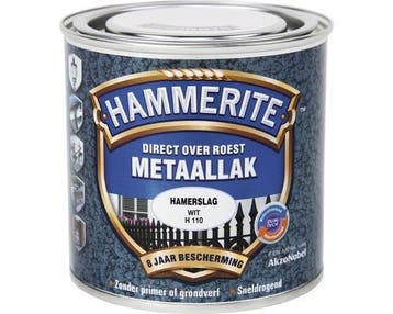Hammerite Metaallak Wit H110 Hamerslag 250 ml, Ophalen of Verzenden, Nieuw