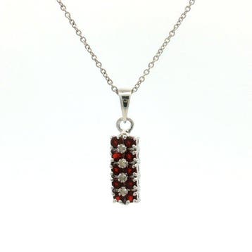 Zonder minimumprijs - Hanger Zilver - 0.80ct. tw. Granaat -
