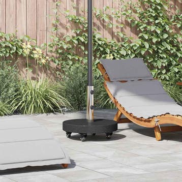vidaXL Parasolvoet 30kg Zwart Graniet en RVS Rond, Verzenden, Nieuw, Minder dan 1 meter, Parasolvoet