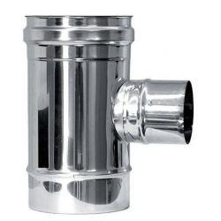 T-stuk Ø100mm met zijuitgang Ø80mm (man of vrouw), Huis en Inrichting, Kachels, Ophalen of Verzenden
