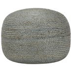 vidaXL Poef handgemaakt 45x30 cm jute olijfgroen, Huis en Inrichting, Banken | Voetenbanken en Poefen, Verzenden, Nieuw