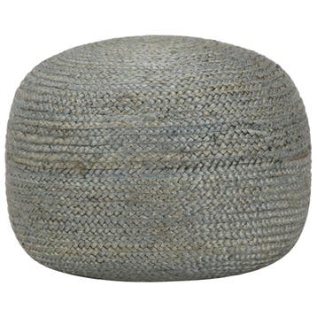 vidaXL Poef handgemaakt 45x30 cm jute olijfgroen, Verzenden, Nieuw