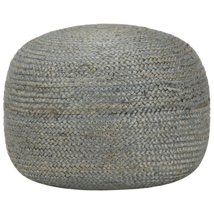 vidaXL Poef handgemaakt 45x30 cm jute olijfgroen, Huis en Inrichting, Banken | Voetenbanken en Poefen, Nieuw, Verzenden