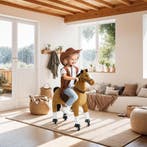 Hobbelpaard op wielen, pluche, realistisch ontwerp - 34 x 89, Verzenden, Nieuw