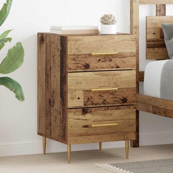 vidaXL Nachtkastje Oudhout 40 x 40 x 66 cm Bewerkt hout, Minder dan 45 cm, Verzenden, Nieuw, 55 tot 70 cm