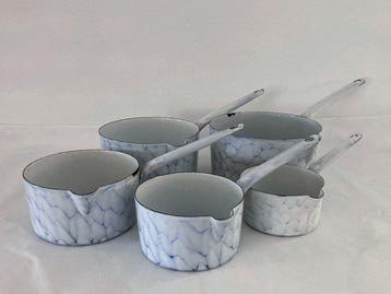 Pan (5) - Emaille - Emaille set steelpannen