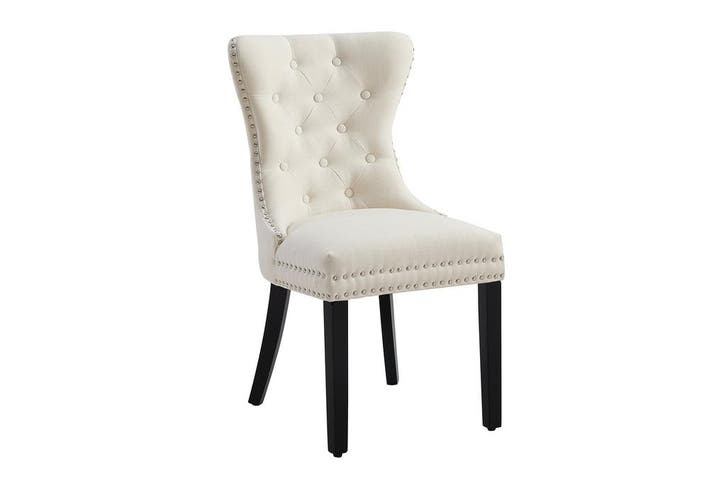 Stoel CASTLE met comfortabele handgreep, linnen stof, beige,, Huis en Inrichting, Stoelen, Ophalen of Verzenden