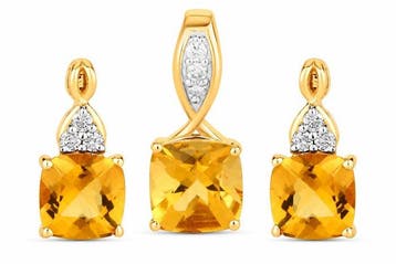 2-delige sieradenset - 14 karaat Geel goud - 2.78ct. tw.