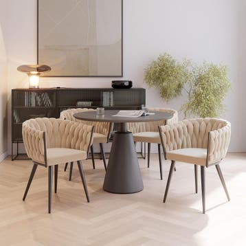 Set eetkamerstoelen Astano fluweel, knoopdesign, Verzenden, Nieuw