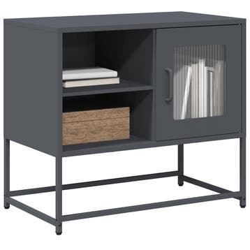 vidaXL Tv-meubel 68x39x60,5 cm staal antracietkleurig, Huis en Inrichting, Minder dan 50 cm, Verzenden, Nieuw, Minder dan 100 cm