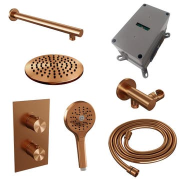 Brauer Copper Carving Thermostatische Regendoucheset Inbouw, Ophalen of Verzenden, Nieuw