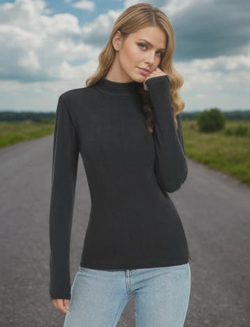 Dames Turtleneck Trui met Lange Mouwen - Basic Ribgebreid Sl, Verzenden, Nieuw
