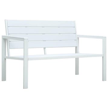 vidaXL Tuinbank hout-look 120 cm HDPE wit, Verzenden, Nieuw, Kunststof