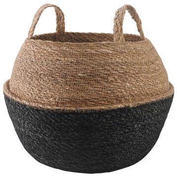 vidaXL Plantenpot met handvatten Zwart Ø 45 x 36 cm 100%, Verzenden, Nieuw, 30 tot 60 cm