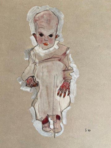 Egon Schiele (1890-1918), after - Baby, Antiek en Kunst