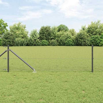 vidaXL gelast draadhek met grondpennen 100 x 0,6 m, Verzenden, Nieuw, IJzer