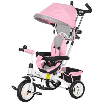 TRUUSK 6-in-1 Kinderdriewieler - Duwstang - Afneembaar Zonne, Verzenden, Nieuw
