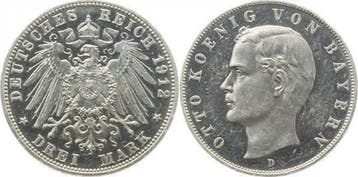 Duitsland Probe 3 Mark Otto Bayern 1912 D Zink Aluminium..., Verzenden