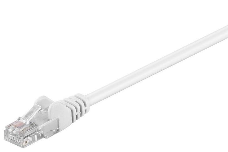 CAT 5e netwerkkabel, U/UTP – Goobay-0.5 m / Wit, Computers en Software, Pc- en Netwerkkabels, Nieuw, Ophalen of Verzenden