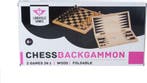 Schaak en Backgammon Opklapbaar | Longfield - Reisspellen, Verzenden, Nieuw