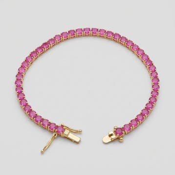 Armband - 14 karaat Geel goud - 10.56ct. tw. Robijn -, Nieuw