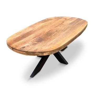 Salontafel Deens ovaal Björn mango incl. spinpoot, Overige materialen, 100 tot 150 cm, Nieuw, 50 tot 100 cm