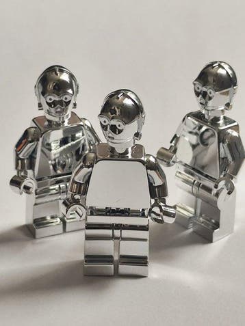 Lego Minifiguur - 5x minifigures C-3PO Lego custom chrome, Nieuw