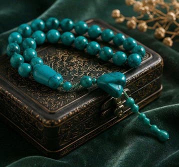 Rozenkrans - Nieuwsgierige Ottomaanse turkooise kraal Tasbih