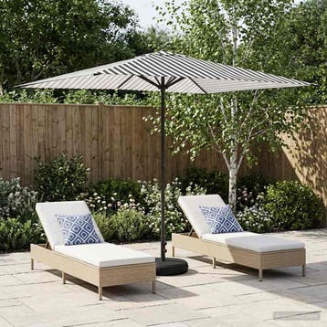 vidaXL Tuinparasol met Basis 200 x 300 cm Polyester, Verzenden, Nieuw, 1 tot 2 meter