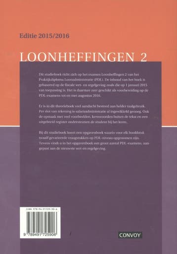 Loonheffingen 2 voor PDL 2015/2016 9789491725906, Verzenden, Gelezen, D.R. in 't Veld