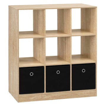 Nieuwe Stellingkast van Licht Eiken Hout - Kubus Boekenkast, Huis en Inrichting, Kasten | Stellingkasten, Verzenden, Nieuw