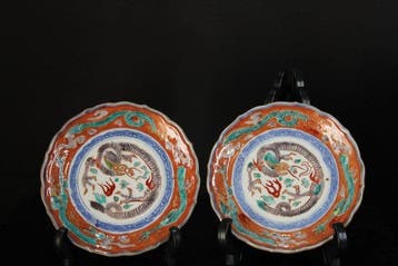 Bord (2) - Ko-Imari - KoImari kinsai-akae bord