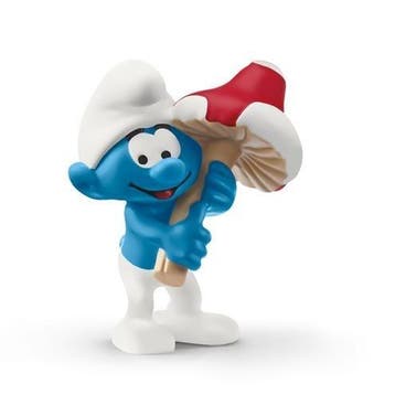 De Smurfen PVC Beeldje Smurf met Paddestoel 6 cm, Ophalen of Verzenden, Nieuw