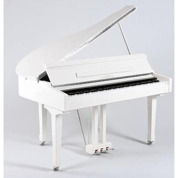 Oostendorp Digital Classic Mini Grand Deluxe V PWH chroom, Muziek en Instrumenten, Piano's, Nieuw, Wit, Vleugel