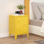 Nachtkast Inari metaal 57x40x30 cm geel [en.casa], Verzenden, Nieuw