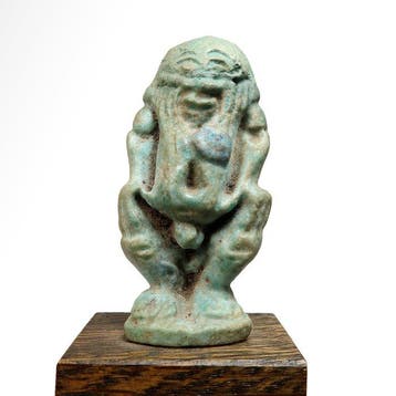 Oude Egypte, Ptolemeïsch Faience Beeld van Pataikos