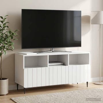 vidaXL TV-kast met lade Hoogglans Wit 102 x 34,5 x 50 cm, Minder dan 50 cm, Verzenden, Nieuw, Minder dan 100 cm