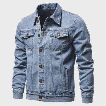 Herfst Denim Jas Heren - Vintage Motor Stijl Slim Fit Katoen, Kleding | Heren, Verzenden, Nieuw