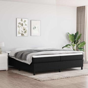 vidaXL Boxspring bed stof zwart 200x200 cm, Huis en Inrichting, Verzenden, Zwart, Overige maten, 200 cm