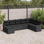 vidaXL Tuin Sofa Set 8 pcs Zwart poly rattan, Verzenden, Nieuw, Rotan