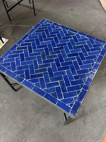 Salontafel - Handgemaakt Majorelleblauw Zellige-mozaïektafel